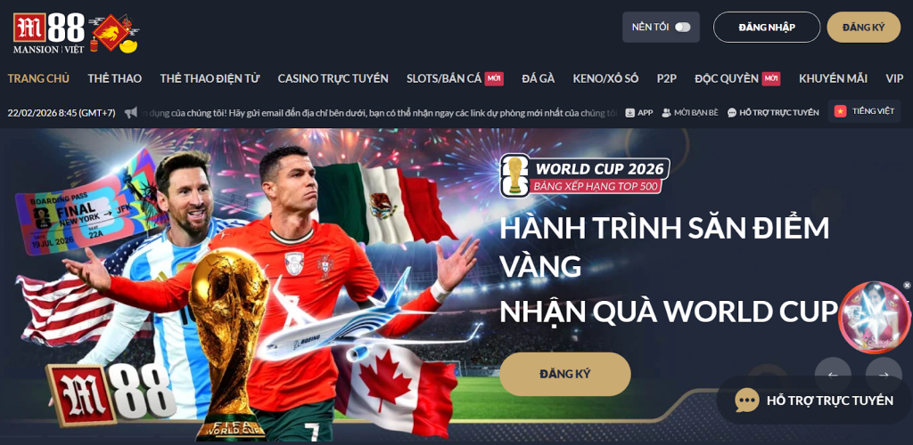 công nghệ website M88
